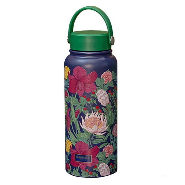Taza Termo impresa de acero inoxidable de 1L, botella de agua deportiva de vacío portátil de boca ancha