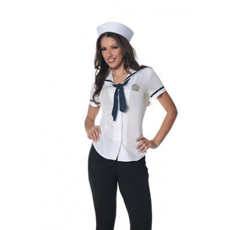 Sailor Fitted Shirt Underwraps Costumes 28316 White