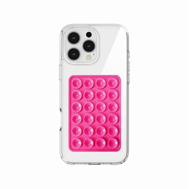 wonima02 Anteel Silicone Suction Phone Case Mount, Silicon Adhesive Phone Accessory for Smartphones, Hands-Free Mirror Shower Phone Holder for Selfies, Tiktok Videos (Rose)
