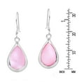thumbnail image 3 of Simple Elegance Sterling Silver Teardrop Pink Shell Inlay Dangle Earrings, 3 of 5