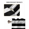 thumbnail image 7 of Black Grey White Stripe Tier Curtains 45 Inches Long, Farmhouse Modern Art Striped Window Treatment Curtain Drapes, Small Curtain Drapes for Bathroom Laundry Room, 27.5"x45", 2 Panels, 7 of 7