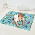 thumbnail image 2 of Light Blue Dinosaurs Palms Eggs Pattern Blanket,Comfortable Soft Flannel Throw Blanket,All Season,Warm Lightweight Blankets for Sofa Bed Couch Living Room Chair,30"x40", 2 of 4