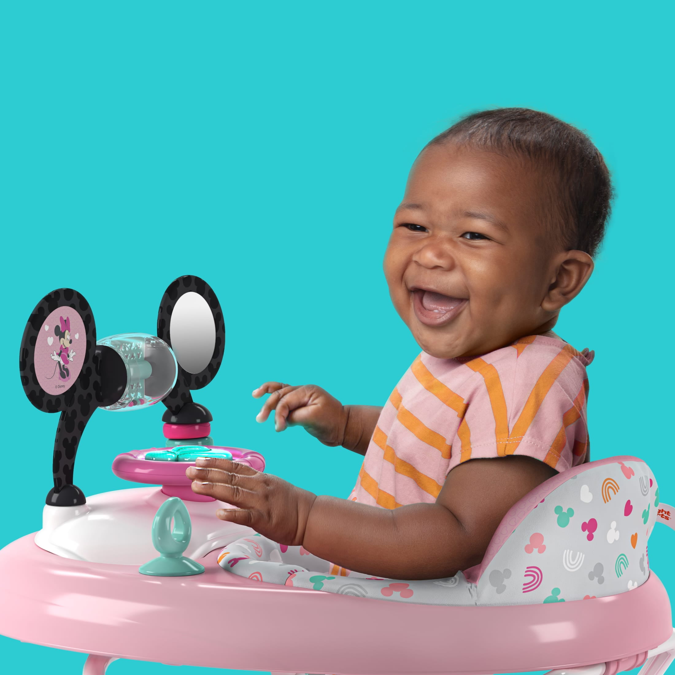Disney Baby 2-in-1 Adjustable Baby Walker with Activity Station, Minnie Mouse by Bright Starts