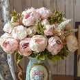 thumbnail image 2 of Peonies Artificial Flowers, Faux Peony Flowers Real Touch Fake Silk Bouquet for Arrangements Dining Table Centerpieces for Kitchen Bridal Wedding Party (1 Pack, Light Pink), 2 of 9