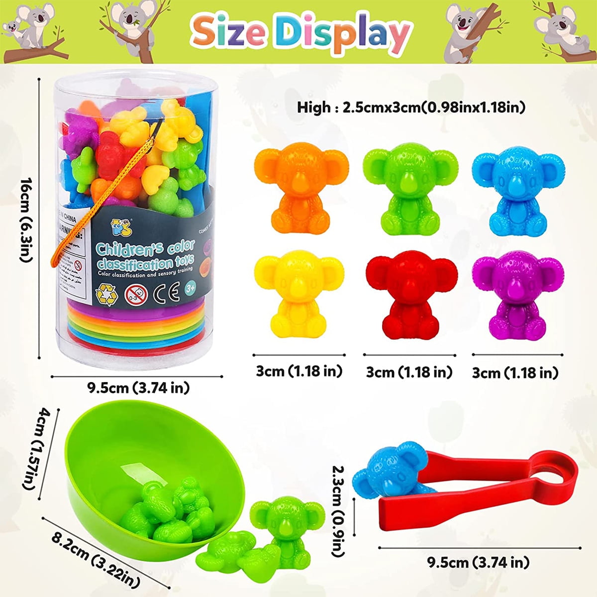 Preschool Learning Toys Size Matching Counting Bears Cups Prepositions Dice  Color Sorting Bear Counters Educational Toddler Toys For 3 4 5 6 Year Old  Boys Girls Ebook Teaching Supplies 