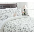 thumbnail image 2 of Chanasya Duvet Cover Twin Set Ultra Soft Layered Leaf Print 2-Piece Reversible Bedding - Brushed Microfiber Comforter Cover - Zipper Closure (1 Duvet Cover & 1 Pillow Sham) Gray Creme - Twin, 2 of 3