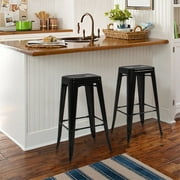 Best Choice Products 30" Set of 2 Modern Industrial Backless Metal Bar Stools (Black) by Best Choice Products