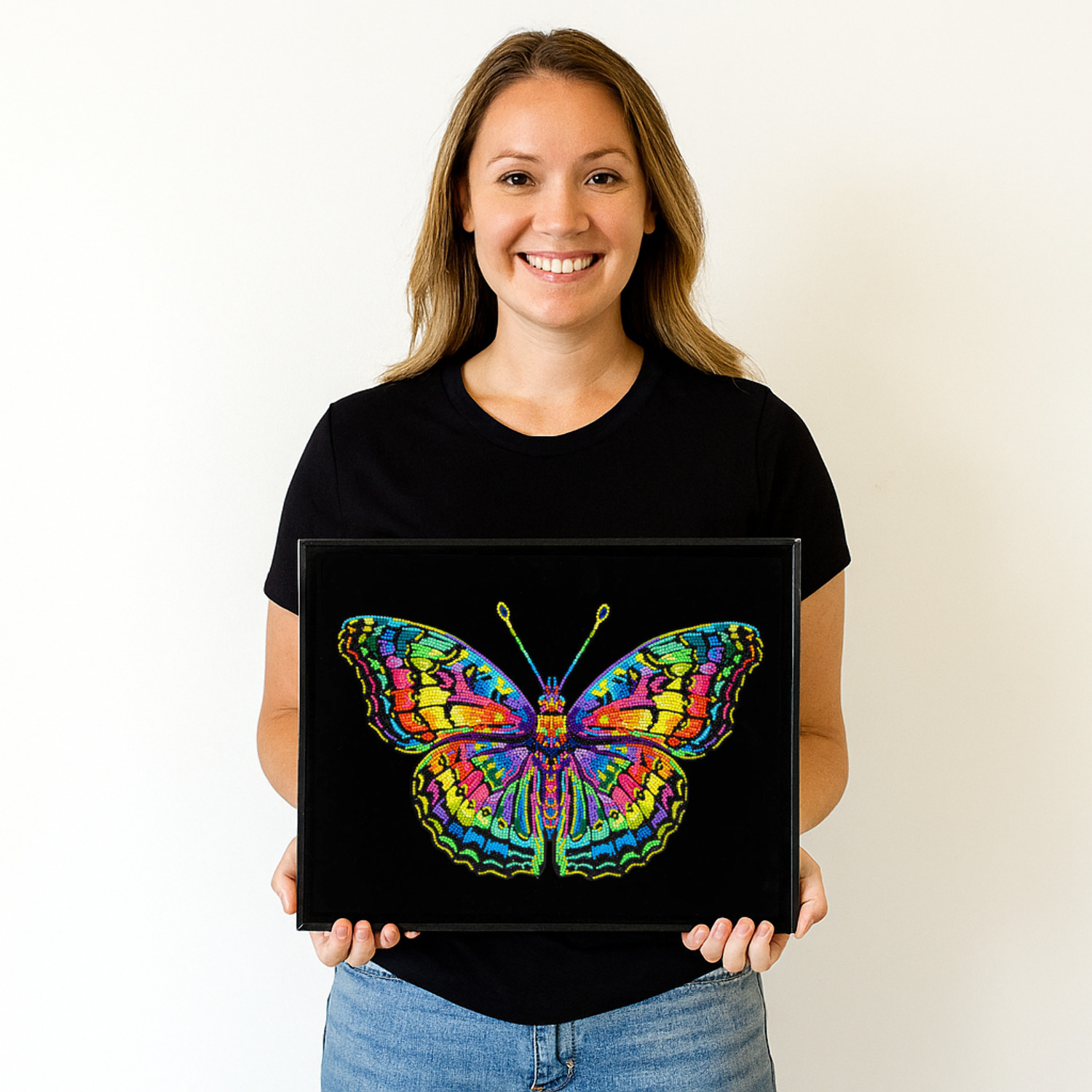 Diamond Dotz Neon Flock Butterfly Diamond Painting Kits for Adults - Colorful Diamond Art Kits a Relaxing Creative Craft Kit with Dotz Gems 14x18
