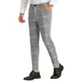 thumbnail image 5 of Lars Amadeus Men's Dress Plaid Slim Fit Flat Front Prom Checked Trousers, 5 of 6