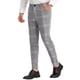 thumbnail image 5 of INSPIRE CHIC Pantalones de traje de cuadros para hombre, corte slim fit, frente plano, 36 gris, 5 of 6