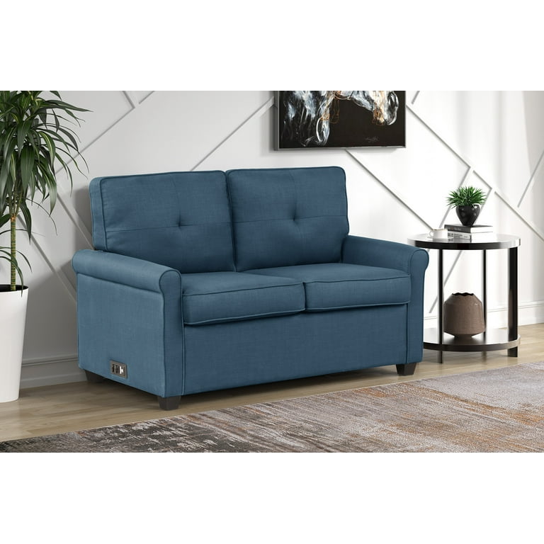 Blue 2 best sale seater sofa bed