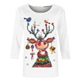 thumbnail image 4 of Darzheoy Womens Tops Christmas Pullover Loose Thickened Thermal Pocket Versatile Sweatshirts Fall Winter Fashion Thermal Printed Long Sleeve Blouses, 4 of 4