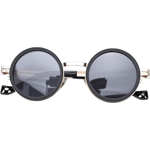 Adjustable Tint Sunglasses, Adjustable Darkness Technology Round Polarized Lenses ND Lens Protection with Storage Box and Cleaning Cloth for Outdoors Diving Fishing Beach Sports