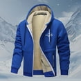 thumbnail image 2 of FEIFLY Men's Heavyweight Plush Windproof Zip Up Outerwear Jackets Long Sleeve Warm Hooded Sweatshirt Outerwear Coats, 2 of 3