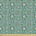 thumbnail image 2 of Ambesonne Flower Fabric by the Yard Upholstery, Botany Motif Bouquet, 1 Yard, Pale Grey Turquoise, 2 of 5