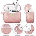 thumbnail image 3 of Apple Airpods 4 phone cases, new women's anti drop silicone iPod 4 earphones, wireless accessories, charging case, Airpods 4th generation girls' shiny keychain, earphone protective cover, 3 of 15