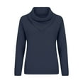 thumbnail image 5 of Women's Solid Color Cowl Neck Sweater, Elegant Drapey Neck Pullover, Long Sleeve Casual Top, Loose Fit Knit Sweater, Fall Winter Sweater, Everyday Wear Sweater, Soft Cowl Neck Top Navy S, 5 of 9