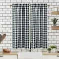 thumbnail image 2 of Buffalo Check Plaid Tier Curtains, Cotton Blend Gingham Rod Pocket Short Half Window Curtain, 2 of 9