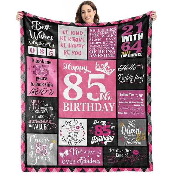85th Birthday Gifts for Women Blanket,85th Birthday Decorations for Women,85th Birthday Party Decorations,85th Birthday Gifts,Gifts for 85 Year Old Women,Her,Sister,Soft Cozy Throw Blanket