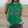 thumbnail image 1 of ICHUANYI Clearance Women's Fashion Vest Patriotic T-shirt Summer Loose Vest(Green, L) ICHUANYI WER2023081501867, 1 of 6