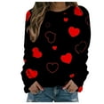thumbnail image 2 of Aboser Womens Spring Shirts Pink Valentine's Day Tops Fashion Love Graphic Tshirts Heart Raglans Long Sleeve Pullover Sweatshirt, Idea Gift for Her, 2 of 5