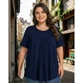 thumbnail image 4 of KOITHOT Womens Plus Size Tops Short Sleeve Shirts Tunic Tops for Women Crew Neck Casual Loose Blouses, 4 of 6