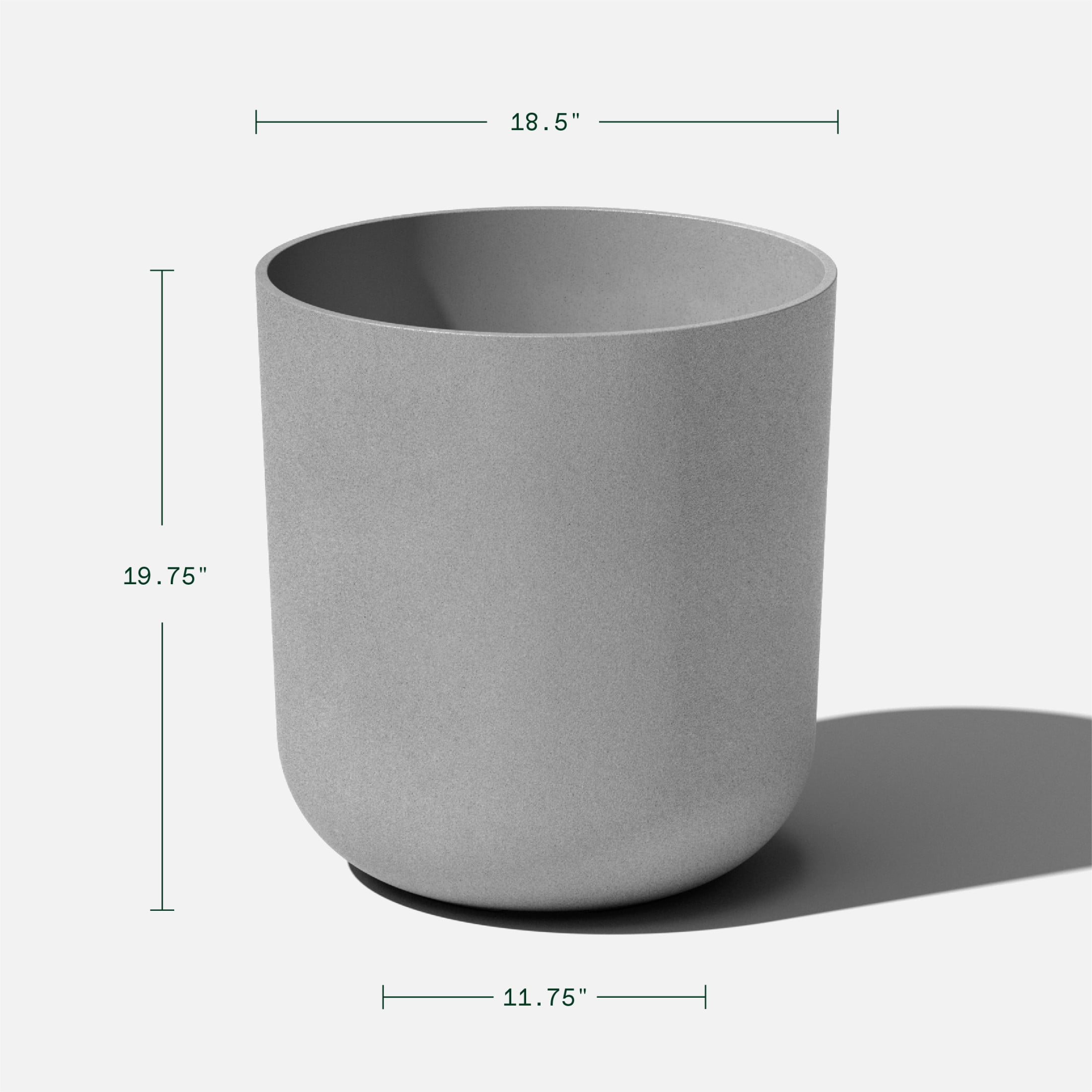 Veradek Mason Series Kona 20" Plastic-Stone Planter - Gray