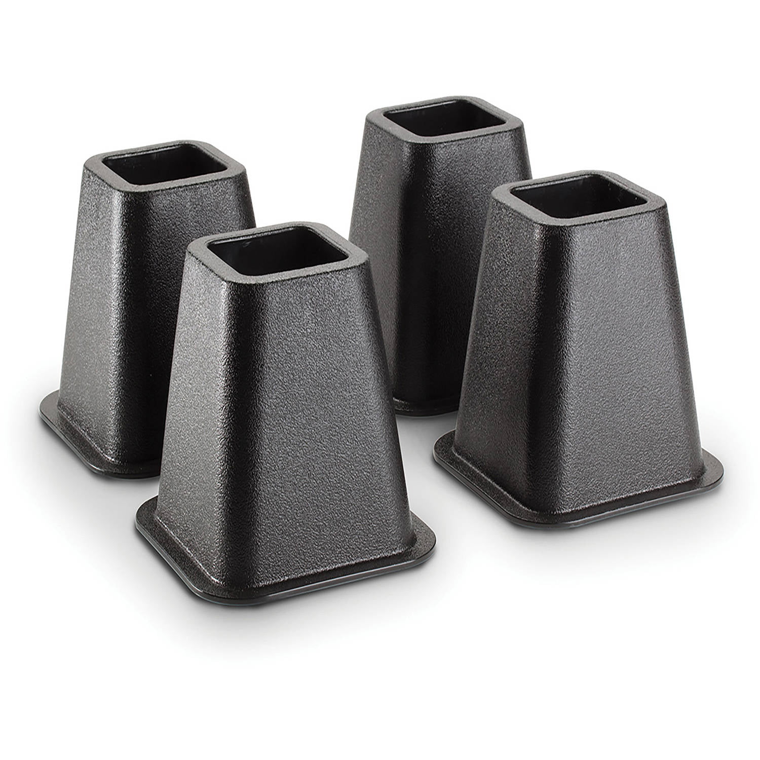 Bed Risers Black Set Of 4 Plastic 5.25 Inches 
