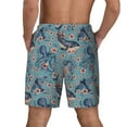 thumbnail image 3 of Kdxio Underwater Animals And Flowers Print Men'S Swim Trunks With Compression Liner 7 Inch Inseam Quick Dry Swim Shorts, 3 of 7