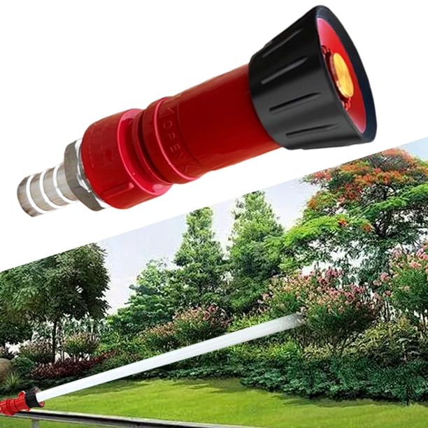 Boquilla de manguera de alta presión potente rojo para jardín de jardinería al aire libre 1.9 cm