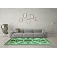 thumbnail image 3 of Ahgly Company Machine Washable Indoor Rectangle Abstract Turquoise Blue Modern Area Rugs, 6' x 9', 3 of 4