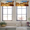thumbnail image 4 of LALILO Kitchen Curtain Valance Orange Sand Valley Rod Pocket Window Curtain 52"x 18" Set of 2, 4 of 6