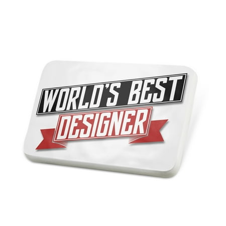 Porcelein Pin Worlds Best Designer Lapel Badge –