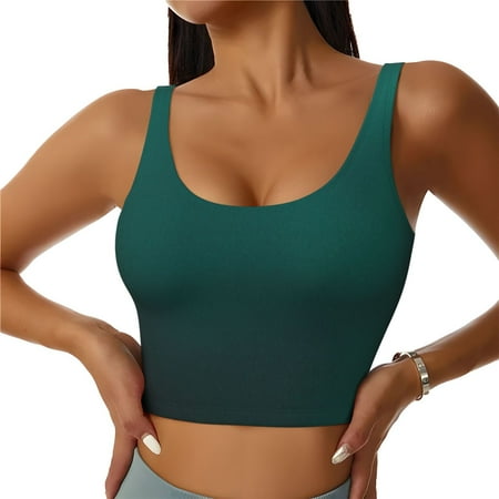 Xecao Dark teal green for Sports Bra with Removable Pads  Crop Tank Top Design  Women s Longline Sports Bra - Non-Wired-XX-Large