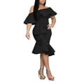 thumbnail image 1 of Gibobby Vestidos de noche cortos The Ruffles Elegant Off Cocktail Midi Vestido con cremallera para mujer Back Sholder Vestidos de cóctel para mujer(Negro,XL), 1 of 5