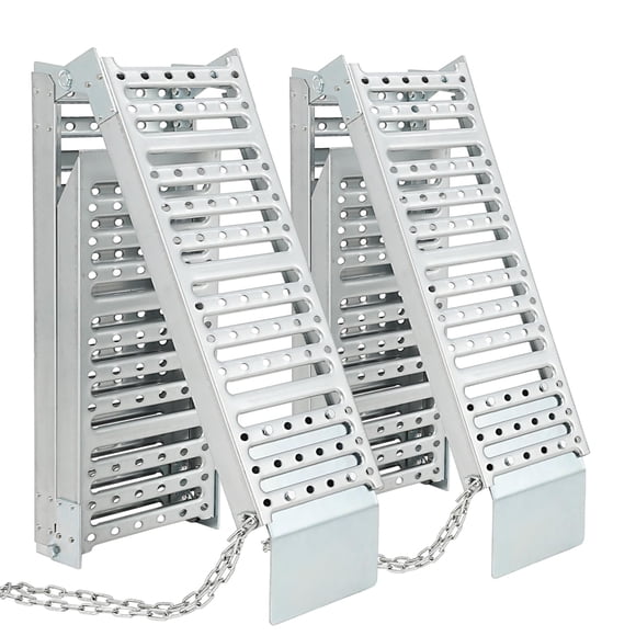GloryStar Heavy Duty 72" Foldable Steel Ramp, Perforated Vehicle Loading Ramp with 1000 lbs Capacity for ATVs, Scooters, and Lawnmowers