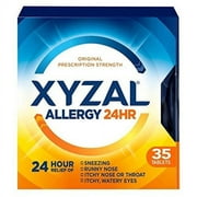 Xyzal Allergy 24 Hour - 35 Tablets, Pack of 4
