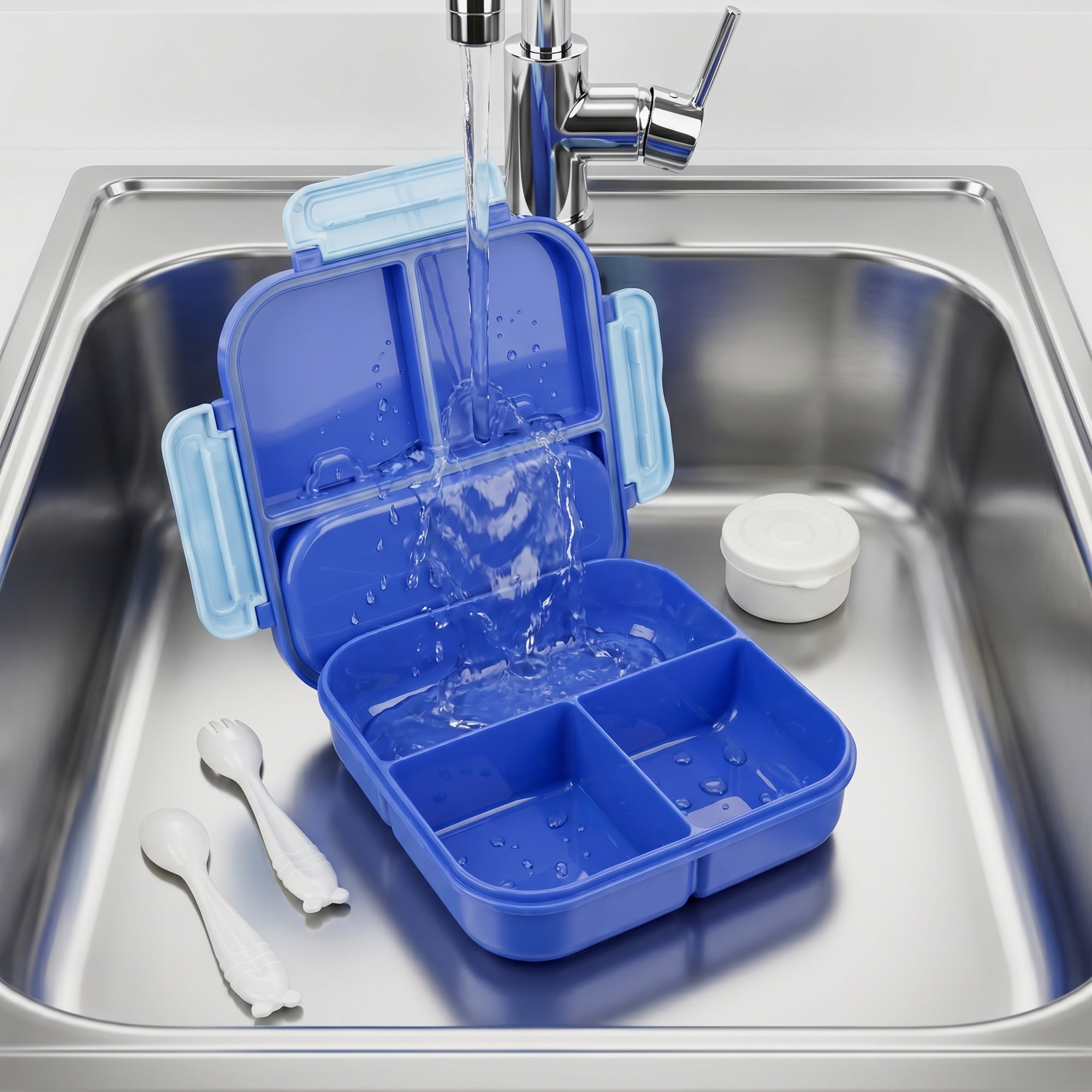 Unique Bargains Leakproof Meal Lunch Bento Box for Work Blue