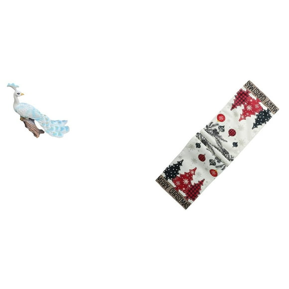 Estatua del pavo real,Estatua de pavo real,adorno de escritorio creativo y divertido,Camino de mesa navideño,Camino de mesa navideño de temporada para cocina de invierno,Decoración de mesa