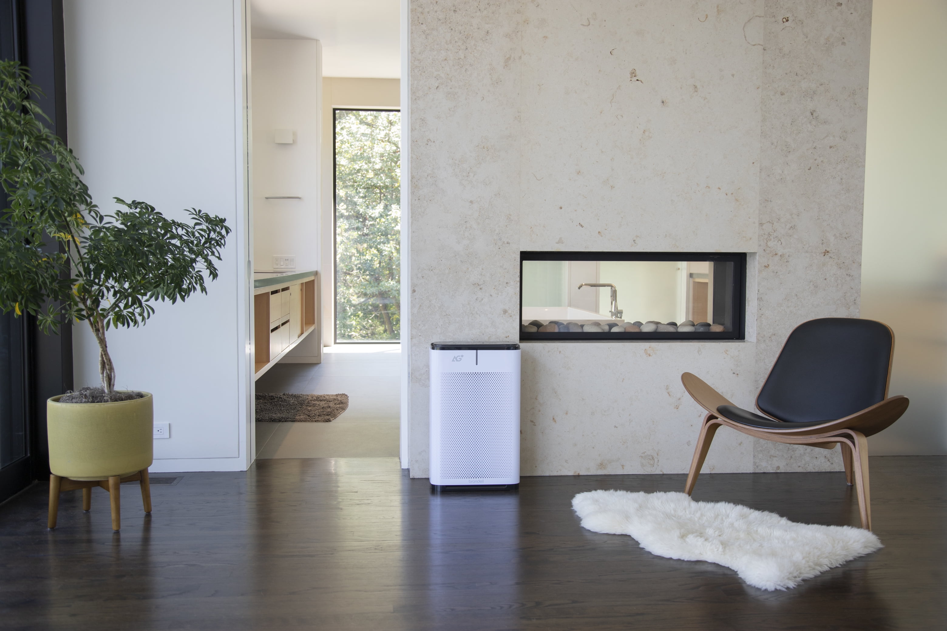 Brondell  Pro Air Purifier Clean Air Filter With Aurabeat AG+ Technology for Bedroom, Home Office, Reduces Odor from Smoke and Pets, Includes Filters, 1655 Square Feet, White