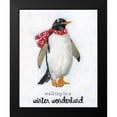 thumbnail image 2 of Swatland, Sally 12x14 Black Modern Framed Museum Art Print Titled - Winter Wonderland Snow Penguin, 2 of 5