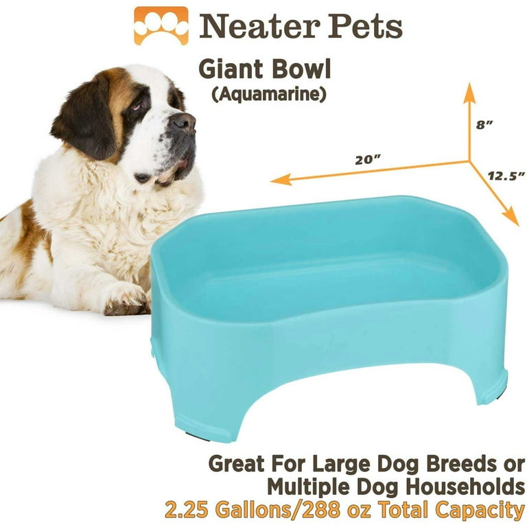 Neater Pets Giant Bowl for Large Dogs - Great for Multi-Pet Households - Extra  Large Plastic Trough Style Food or Water Bowl for Use Indoors or Outdoors,  Aquamarine, 2.25 Gallon (288 Oz.) 