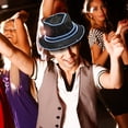 thumbnail image 3 of Light up Sequin Fedora LED Hat Neon Rave Costumes Glow in Dark Party music concerts,night clubs,holiday,parties,festival, 3 of 4