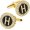 H, variant on A-Z Initial Cufflinks for Men and Women with Clear Crystal, Gold Silver Color Rasied Letter A-Z Cuff Links for French Shirt, Gift for Normal and Business Wearing
