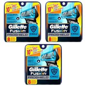 Gillette Fusion Proshield Chill Cartridges, 8 Ct (Pack of 3) + 3 Count Eyebrow Trimmer