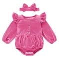 thumbnail image 7 of FYMNSI Christmas Outfits for Women Girls Fall Mommy and Me Velvet Matching Xmas Dress Romper Rose 6-9 Months, 7 of 7
