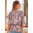 thumbnail image 3 of LASCANA Women's Allover Pattern Blouse Shirt Flower, 3 of 5