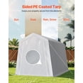thumbnail image 4 of Outdoor Storage Shed, 7 x 12 ft Portable Storage Tent with Roll-up Door & Vents, Waterproof Canopy Shed Shelter, Heavy Duty Frame, Patio Garage Carport for Motorcycle, Lawn Mower, Bike, Grey, 4 of 7