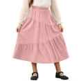 thumbnail image 2 of NAISIBABY Girls Long Skirt, Flowy Ruffle A-Line High Waist Kids Casual Tiered Maxi Skirt Pink 6T, 2 of 7