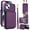 Deeppurple, variant on For iPhone 15 Phone Case Wallet Card Holder,RFID Blocking PU Leather Back Magnetic Flip Kickstand Folio Case Wrist Lanyard & Crossbody Strap Protective Women Girls Cover,Violet